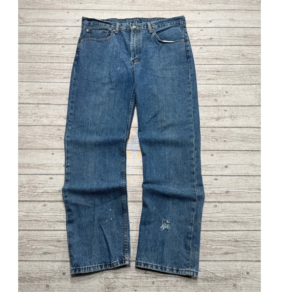 Levi's 516 Jeans Men's 38x32 Blue Denim Straight Leg Relaxed Fit Cotton Workwear